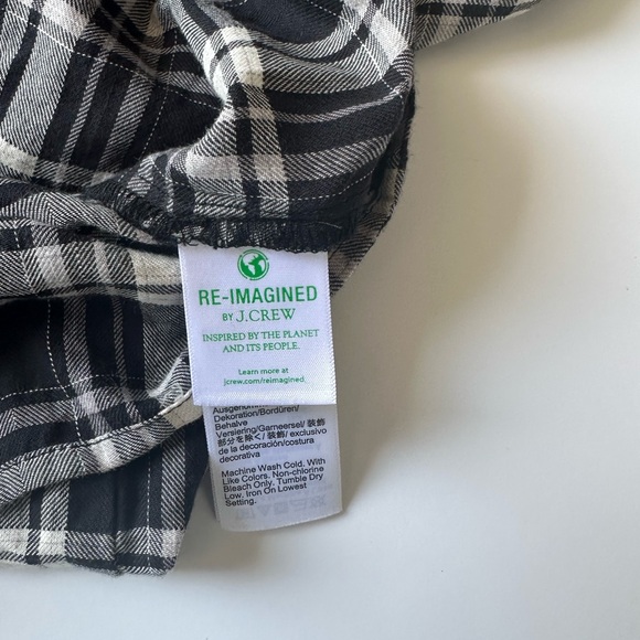 J.Crew Monochrome Plaid Button-Up Shirt size XXS - Picture 8 of 13